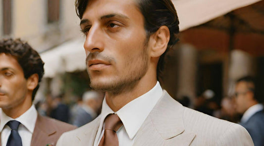 Italian men in sartorial suits on a street in Italy