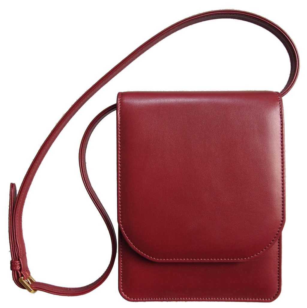 Vegetable Tanned Leather Small Cross Body Bag Red: 20-146