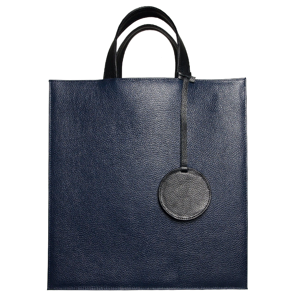 72 Smalldive Briefcase & Totes Pebbled Leather Briefcase Tote Bag Navy.