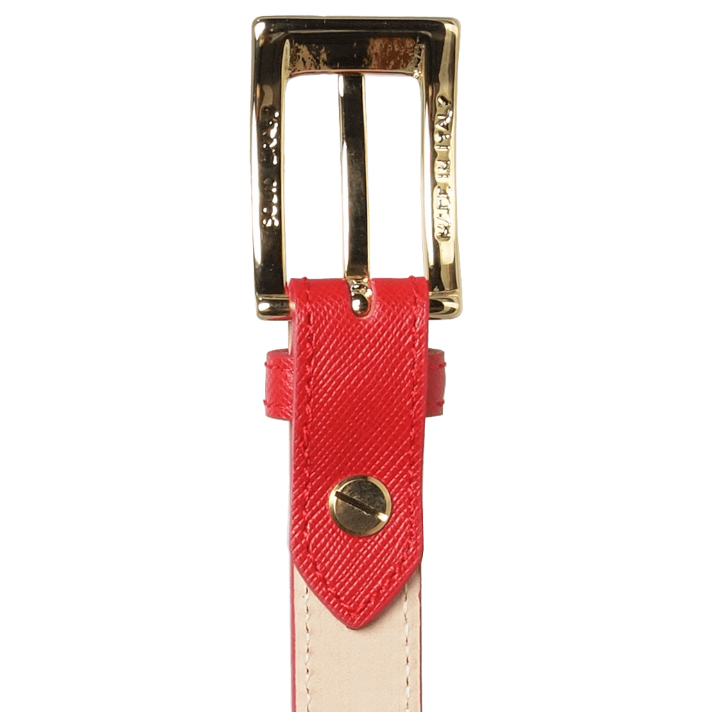 20 mm Saffiano Leather Belt Red