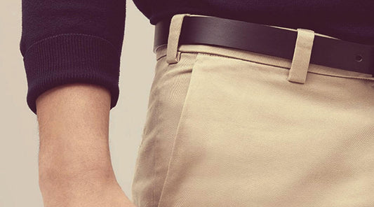 Man in Chinos With A Bridle Leather Belt
