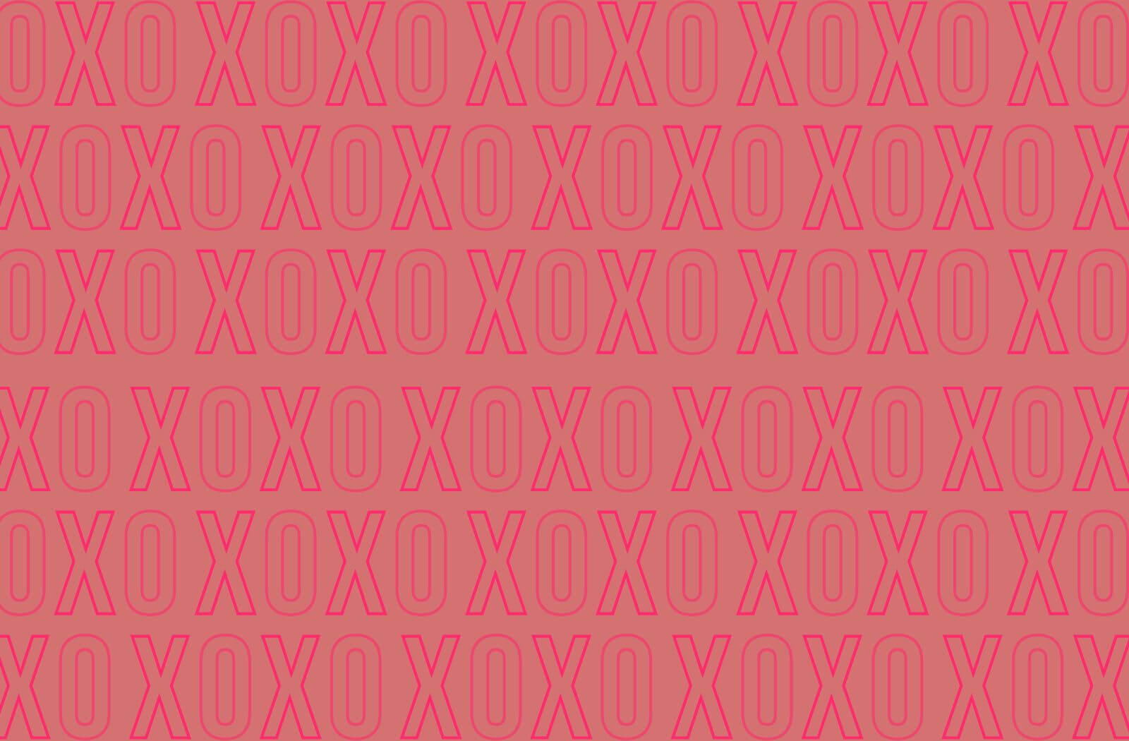 XO signs on a Pink Background