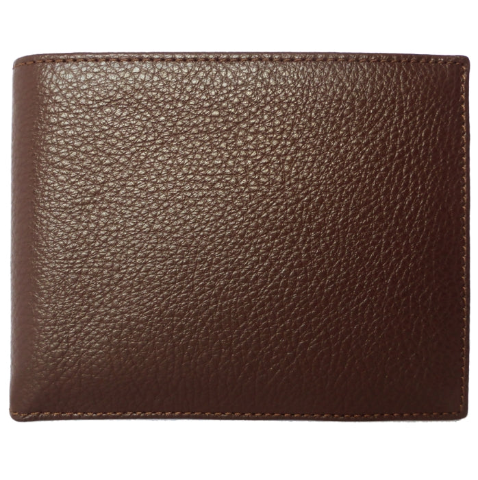 72 SMALLDIVE Brown Textured Leather Billfold 12 Card Slots Image 01