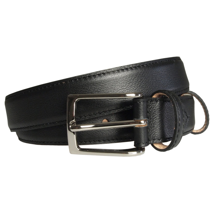 72SMALLDIVE 30mm Fine Grained Leather Belt In Black Sizes S to XXXL Front Image 01