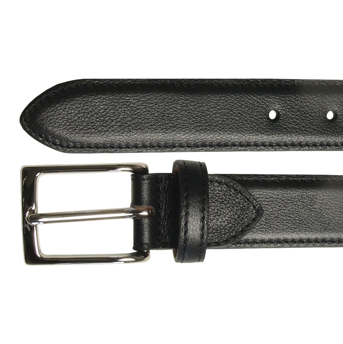 72SMALLDIVE 30mm Fine Grained Leather Belt In Black Sizes S to XXXL Flatlay Image 02