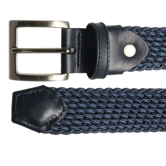 72SMALLDIVE 30mm Viscose Leather Trim Belt in Airforce Blue Flatlay Image 02