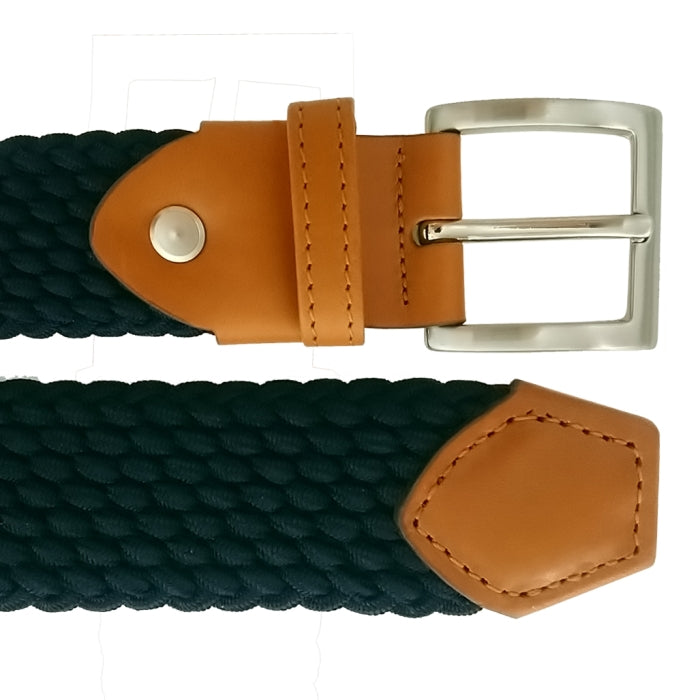 72SMALLDIVE 30mm Viscose Leather Trim Belt in Navy Flatlay Image