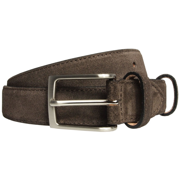 72SMALLDIVE 30mm Width Suede Leather Belt In Bison Brown Sizes S to XXXL Front Image 01