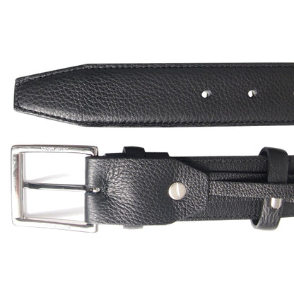 72SMALLDIVE 34mm Duo Ply Leather Belt in Black Sizes S to XXXL Image 02