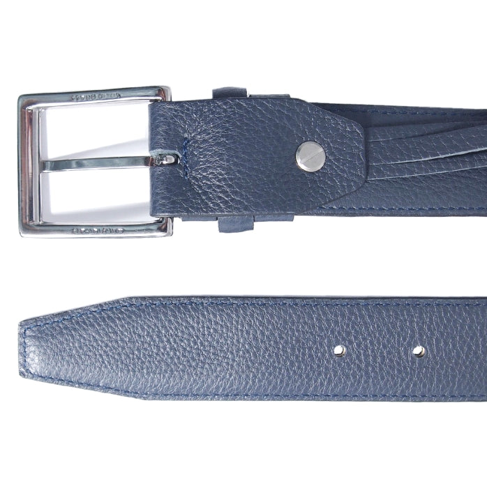 72SMALLDIVE 34mm Duo Ply Leather Belt in Navy Sizes S to XXXL Image 02