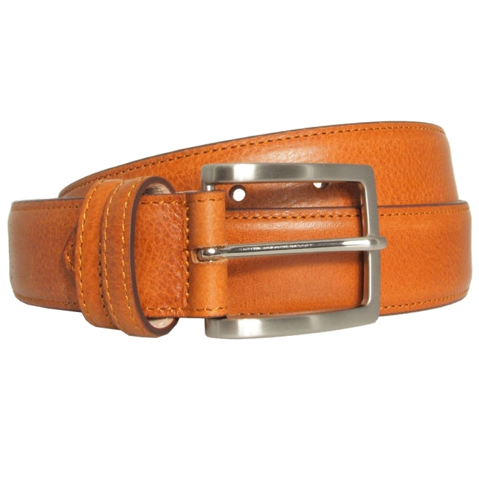 72SMALLDIVE 34mm Width Antiquated Leather Belt In Tawny Sizes S to XXXL Front Image 01