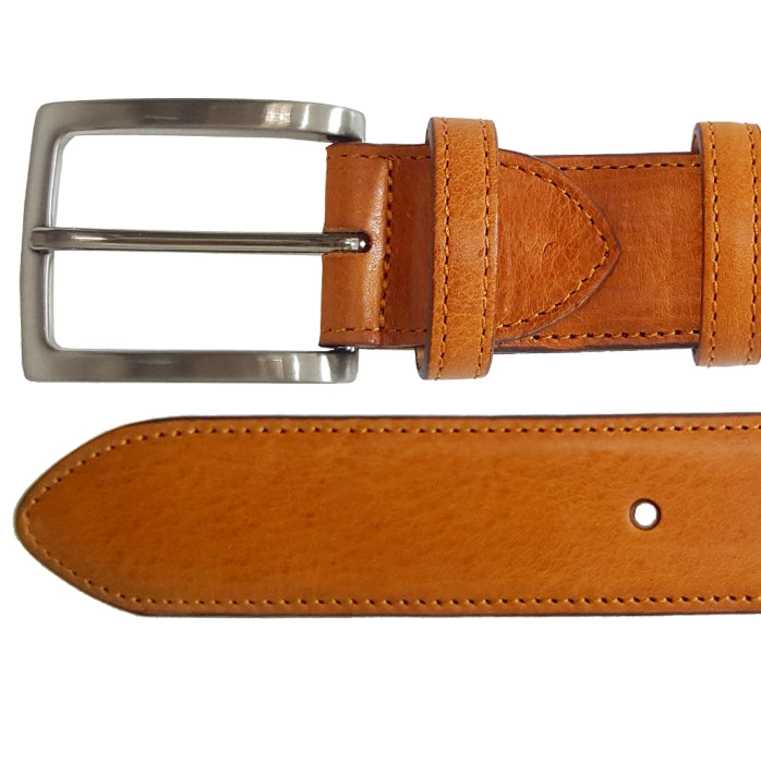 72SMALLDIVE 34mm Width Antiquated Leather Belt In Tawny Sizes S to XXXL Flatlay Image 02
