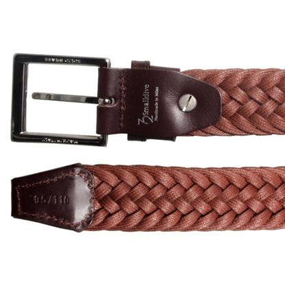 72SMALLDIVE 34mm Width Braided Suede Belt In Brown Sizes X to XXXL Flatlay Image 02