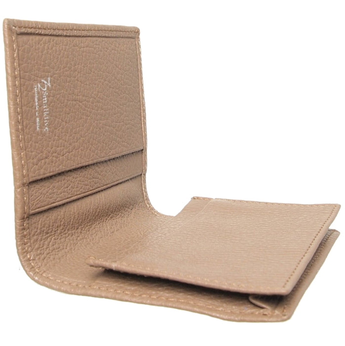 72 SMALLDIVE Beige Textured Leather Card Wallet_2