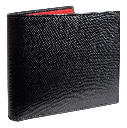 72 SMALLDIVE Bi-Colored Black- Red Saffiano Leather Billfold Image 1