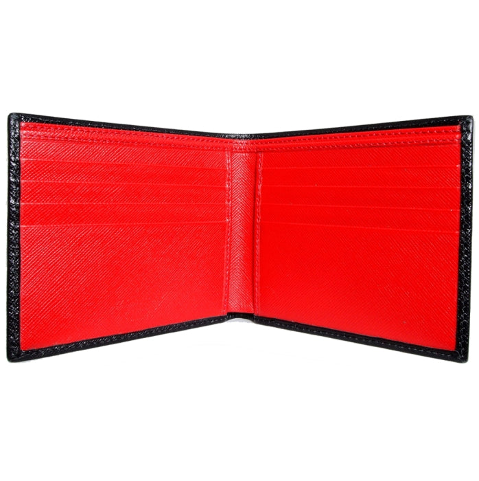 72 SMALLDIVE Bi-Colored Black- Red Saffiano Leather Billfold Image 2