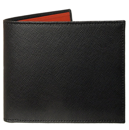 72 SMALLDIVE Black Brick Red Bi Colored Saffiano Leather Billfold 01