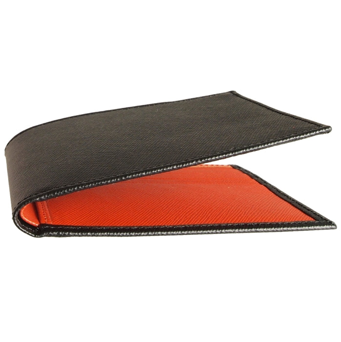 72 SMALLDIVE Black Brick Red Bi Colored Saffiano Leather Billfold 02