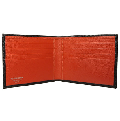 72 SMALLDIVE Black Brick Red Bi Colored Saffiano Leather Billfold 04