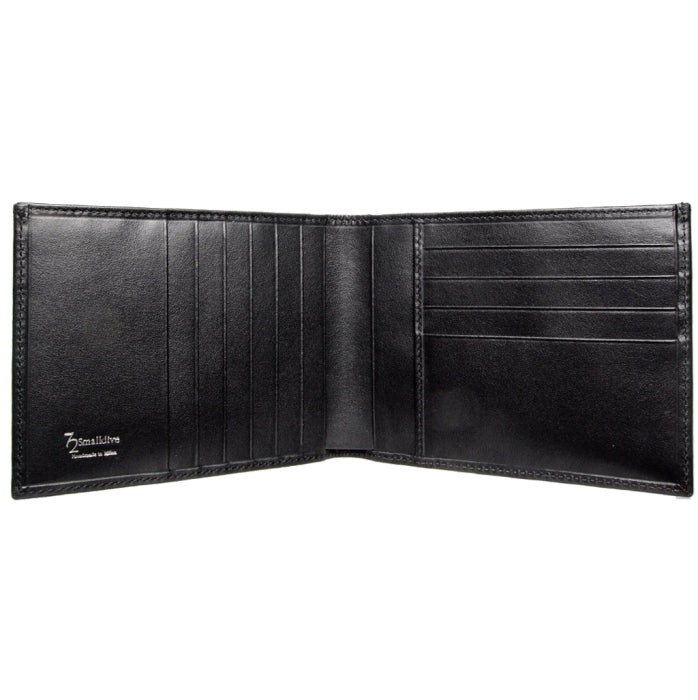 72 SMALLDIVE Black Buffed Leather Billfold 10 Cards Slots Image 2