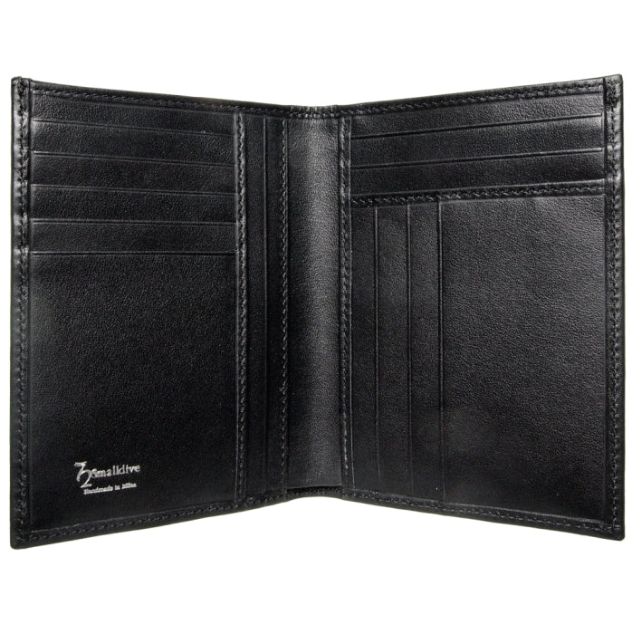 72 SMALLDIVE Black Buffed Leather Pocket Billfold 11 Card Slots Image 02