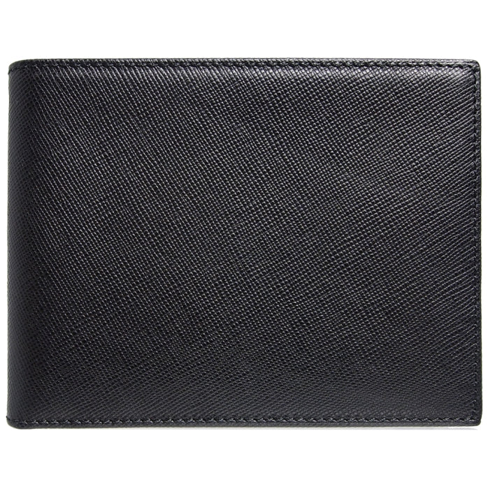 72 SMALLDIVE Black Large Saffiano Leather Billfold 8 Card Slots Image 1