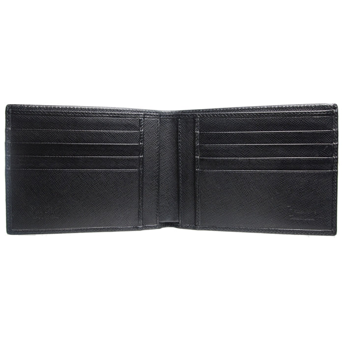 72 SMALLDIVE Black Large Saffiano Leather Billfold 8 Card Slots Image 2