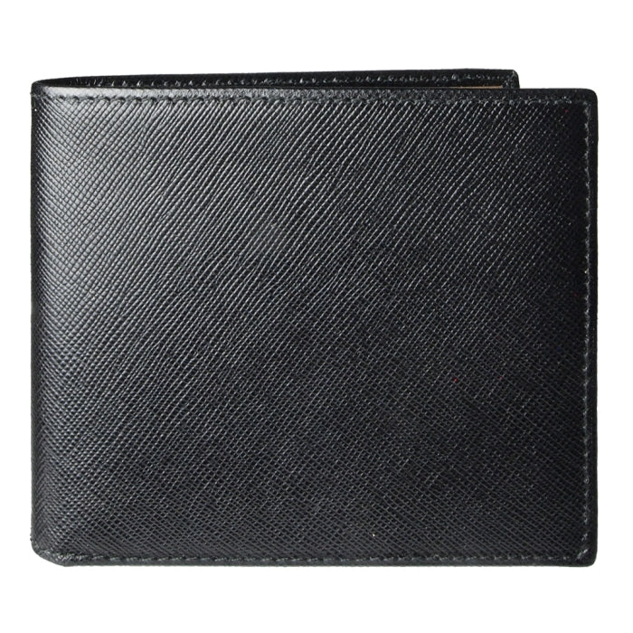 72 SMALLDIVE Black Saffiano Leather Slim Billfold 8 Card Slots Image 01