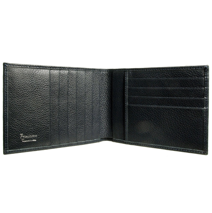 72 SMALLDIVE Black Textured Leather Billfold 10 Card Slots Image 02