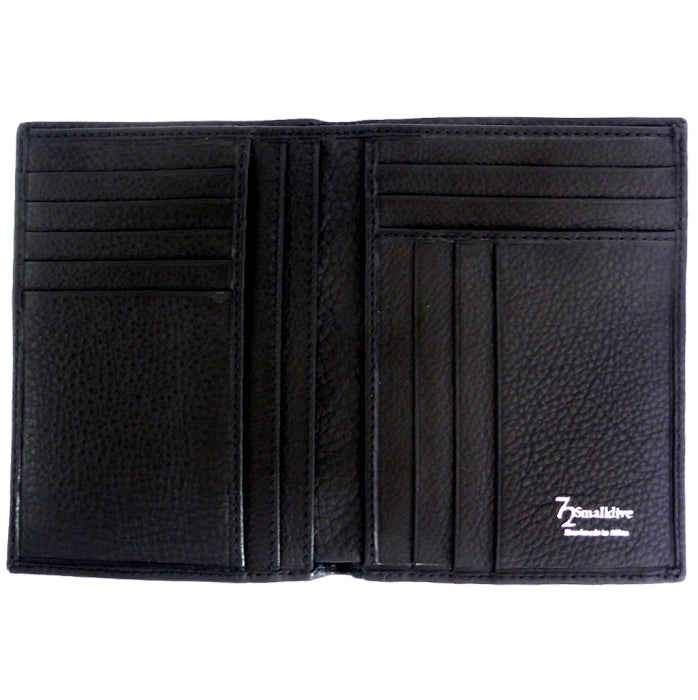 72 SMALLDIVE Black Textured Leather Pocket Billfold 11 CardSlots Image 02