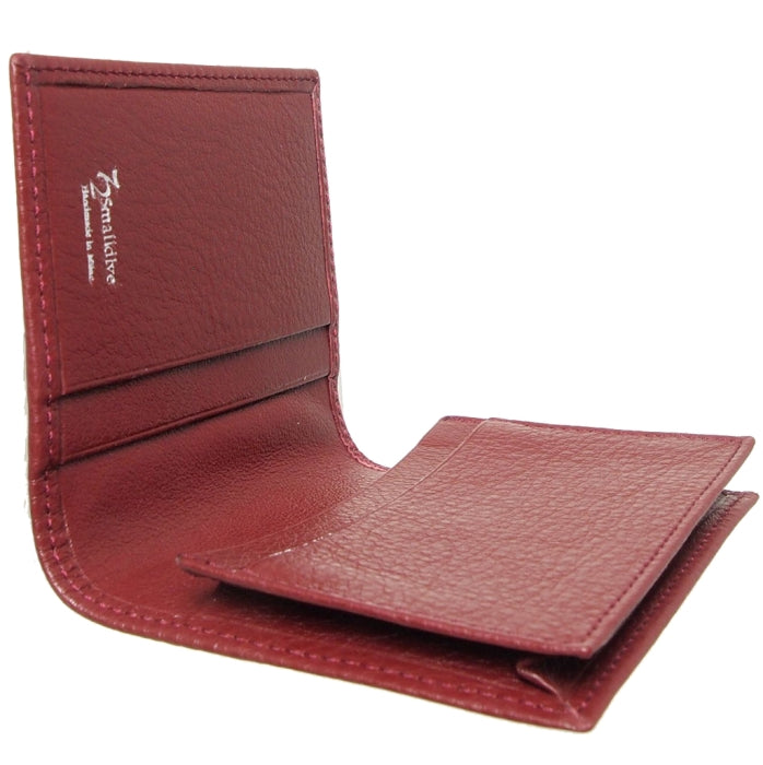 72 SMALLDIVE Bordeaux Textured Leather Card Wallet_2
