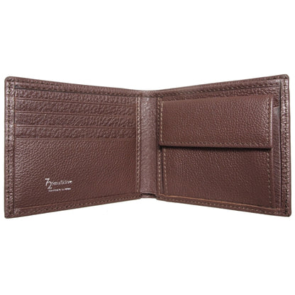 72 SMALLDIVE Brown Textured Leather Billfold With Coin Pocket 4 Card Slots Image 2