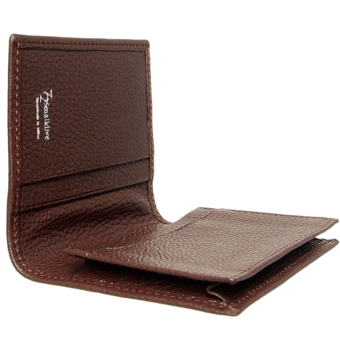 72 SMALLDIVE Brown Textured Leather Card Wallet_2