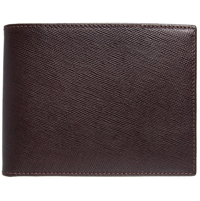 72 SMALLDIVE Large Brown Saffiano Leather Billfold 8 Card Slots Image 1