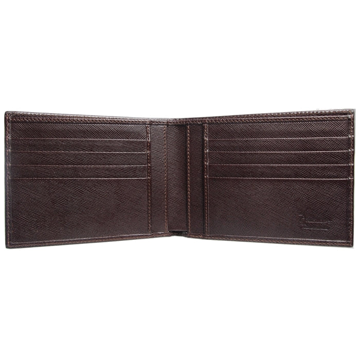 72 SMALLDIVE Large Brown Saffiano Leather Billfold 8 Card Slots 2