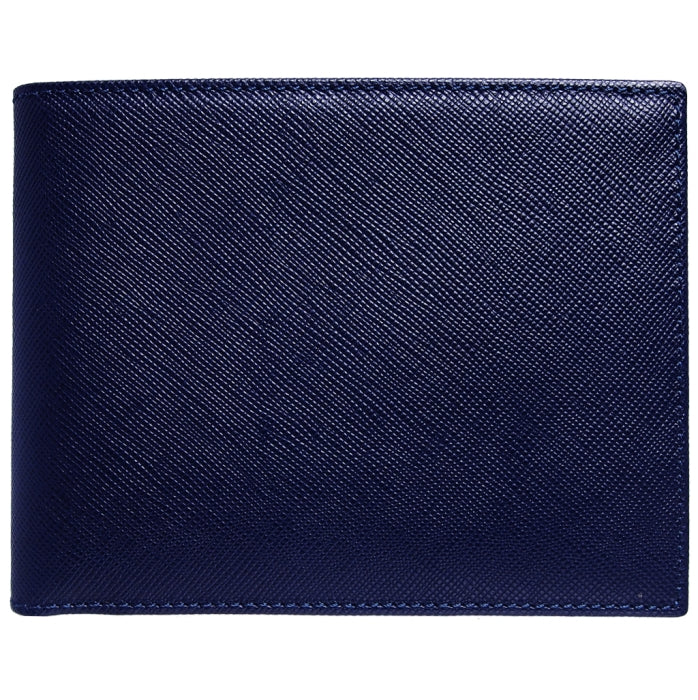 72 SMALLDIVE Large Navy Saffiano Billfold Leather 8 Card Slots Image 1