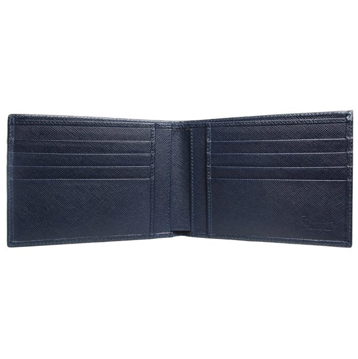 72 SMALLDIVE Large Navy Saffiano Billfold Leather 8 Card Slots Image 2