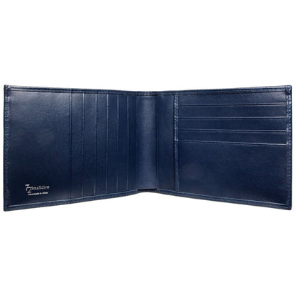 72 SMALLDIVE Navy Buffed Leather Billfold 10 Card Slots Image 2