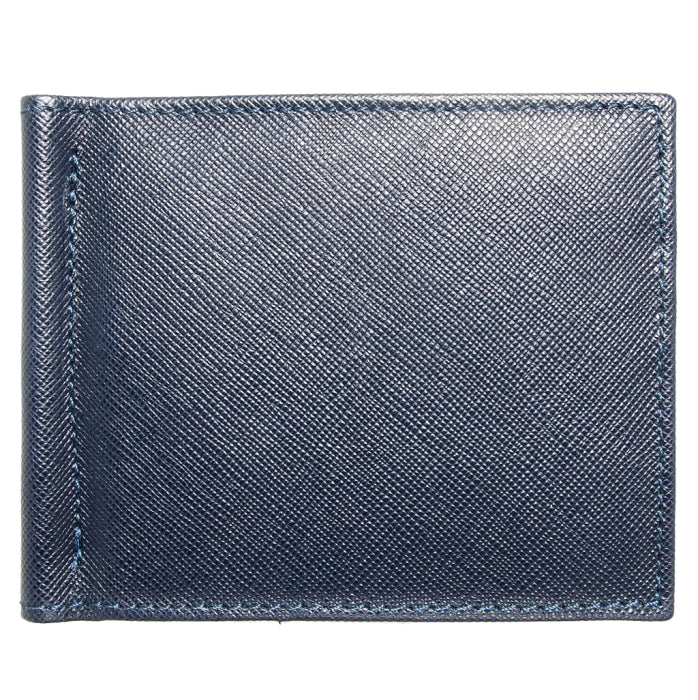 72 SMALLDIVE Navy Saffiano Leather Money Clip Image 1