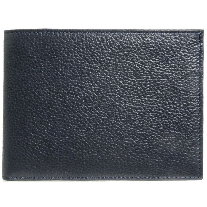 72 SMALLDIVE Navy Textured Leather Billfold With 10 Card Slots Image 01
