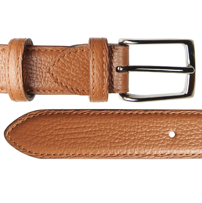 72 SMALLDIVE Tan Sartorial Pebble Textured Leather Belt Image 02