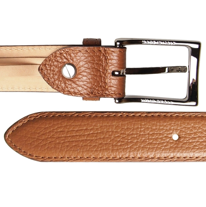 72 SMALLDIVE Tan Sartorial Pebble Textured Leather Belt Image 03