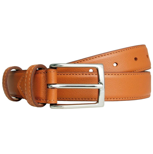 72SMALLDIVE 30mm Fine Grained Leather Belt In Tawny Sizes S to XXXL Front Image 01