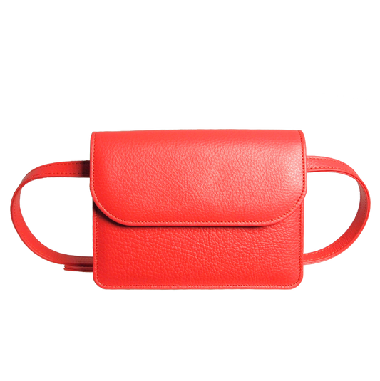 72 Smalldive Minis & Pouches Pebbled Calf Leather Belt Pouch Coral.