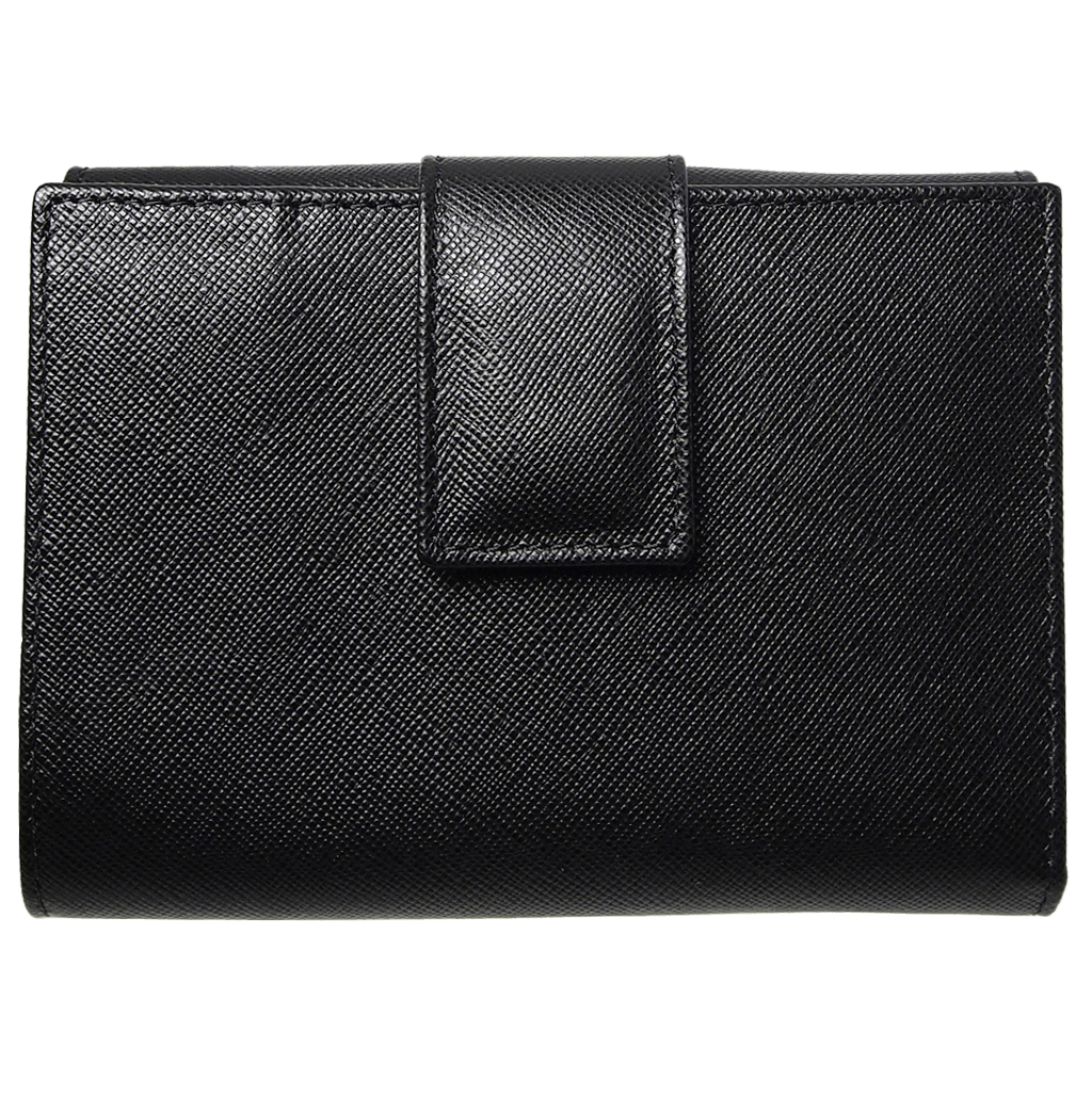 72 Smalldive Womens Wallets 6 Credit Card Saffiano Leather French Wallet Black.