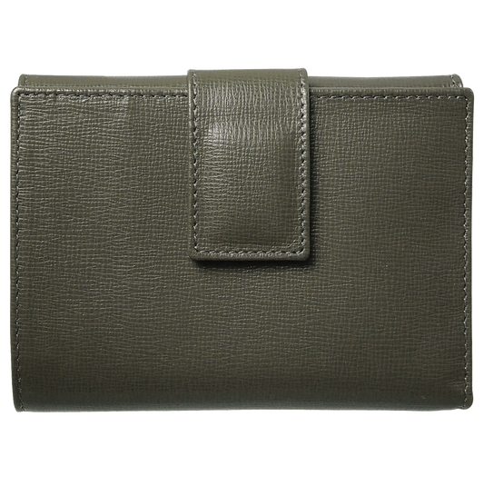 72 Smalldive Womens Wallets 6 Credit Card Saffiano Leather French Wallet Olive.