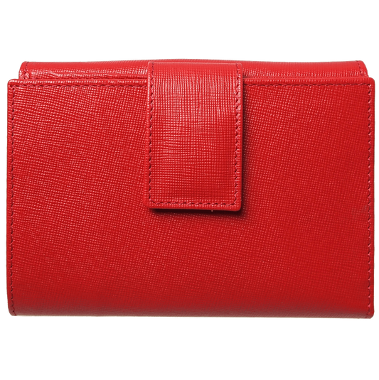 72 Smalldive Womens Wallets 6 Credit Card Saffiano Leather French Wallet Red.