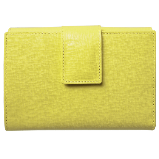 72 Smalldive Womens Wallets 6 Credit Card Saffiano Leather French Wallet Lemon.