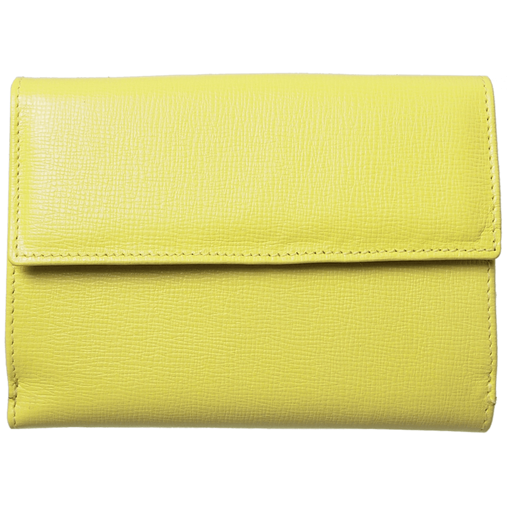 72 Smalldive Womens Wallets 5 Credit Card Saffiano Leather TriFold Wallet Lemon.