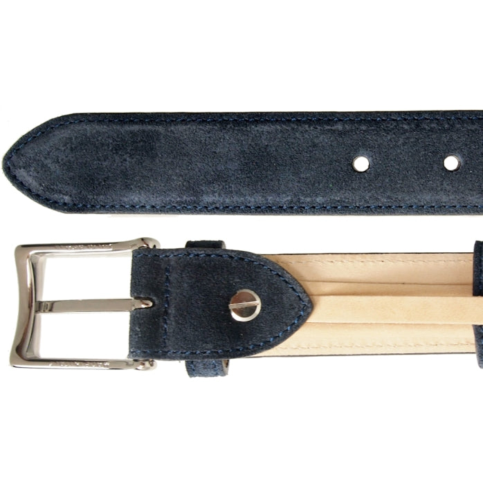 72SMALLDIVE 30mm Width Suede Leather Belt In Navy Sizes S to XXXL Flatlay Image 02